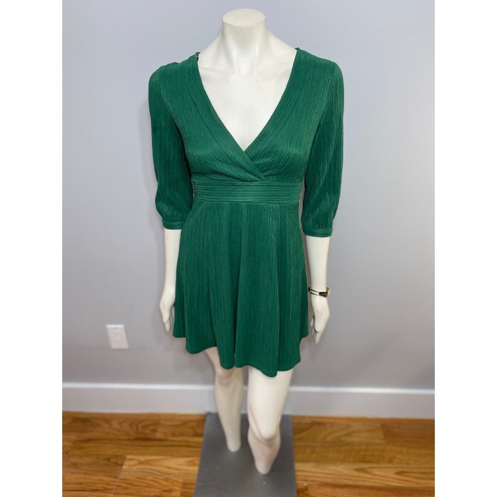 Forever 21 Forest Green Ruched Fit N’ Flare